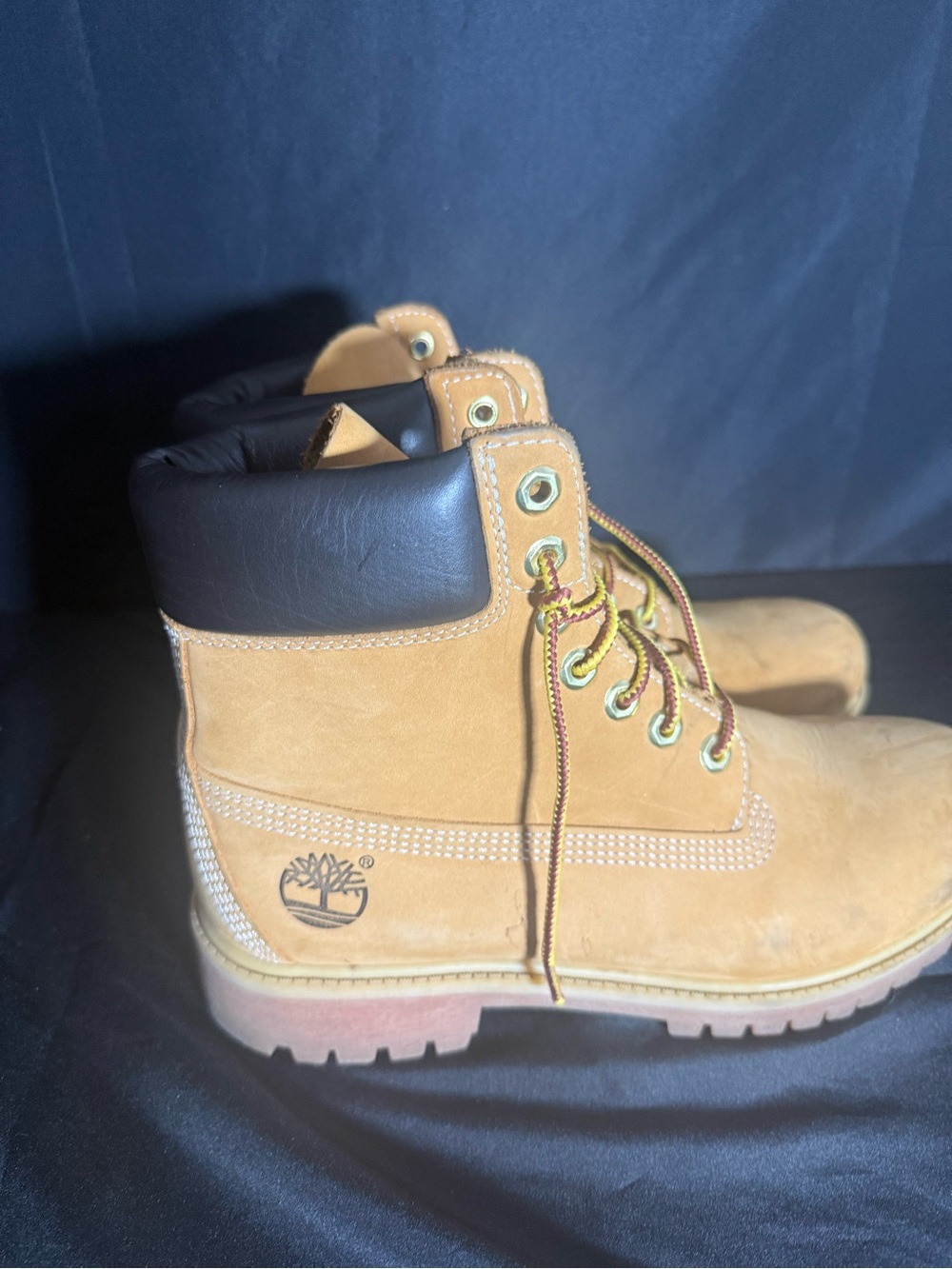 Timberland Wheat Nubuck Work Boots with Black Collar